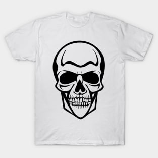 Angry Black and White Skull T-Shirt